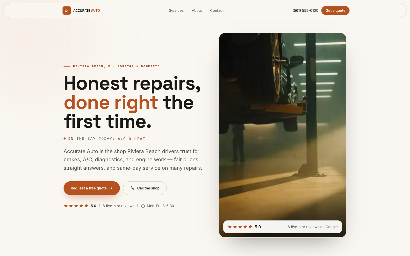Screenshot of Accurate Auto Center