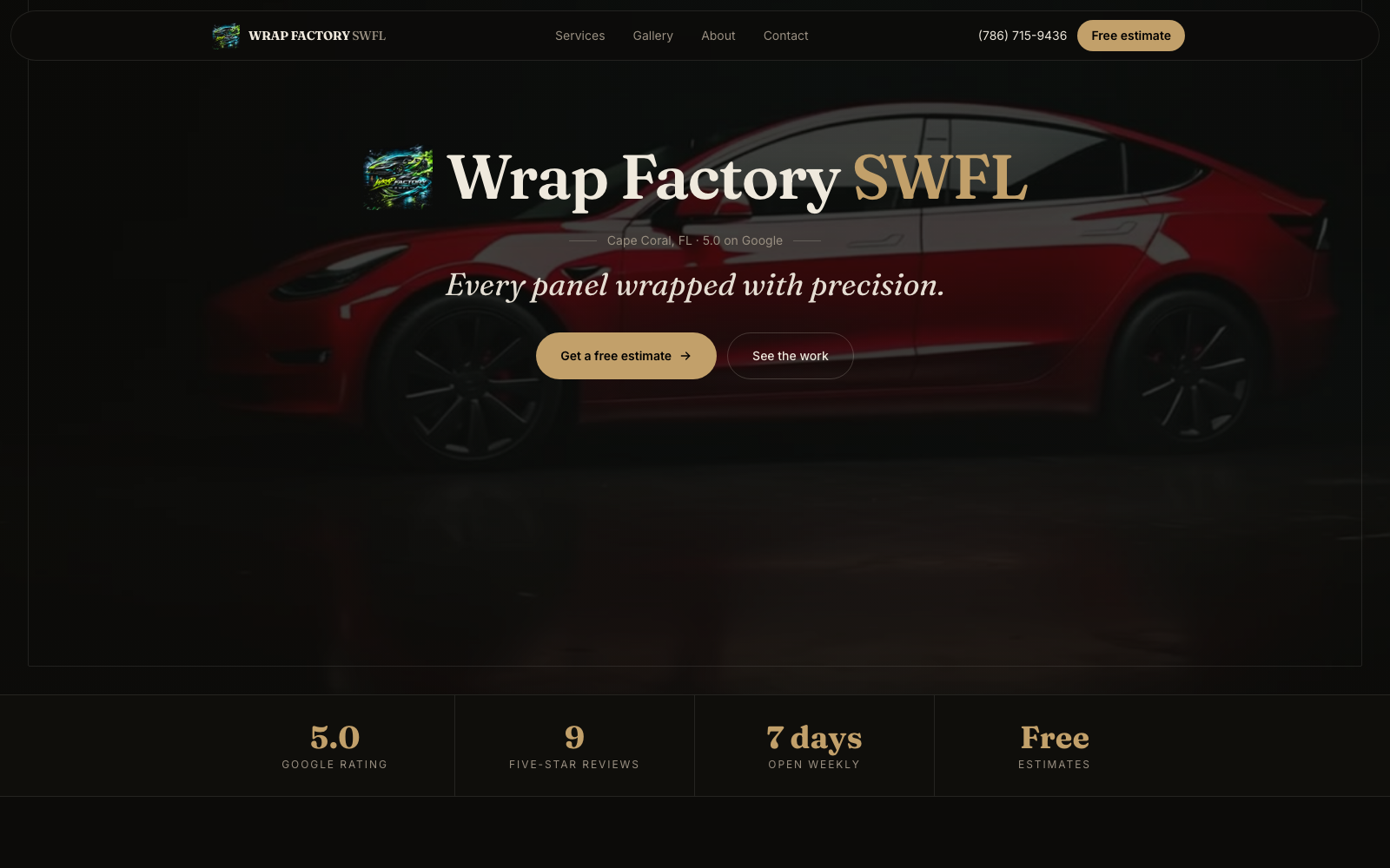 Screenshot of Wrap Factory SWFL